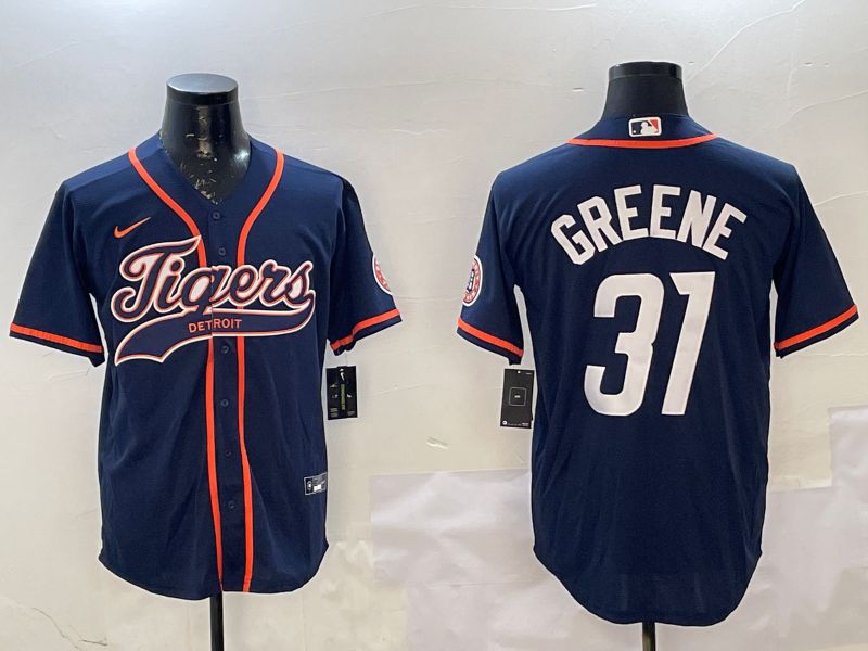 Men Detroit Tigers 31 Greene Blue Joint Name 2025 Nike MLB Jersey style 1